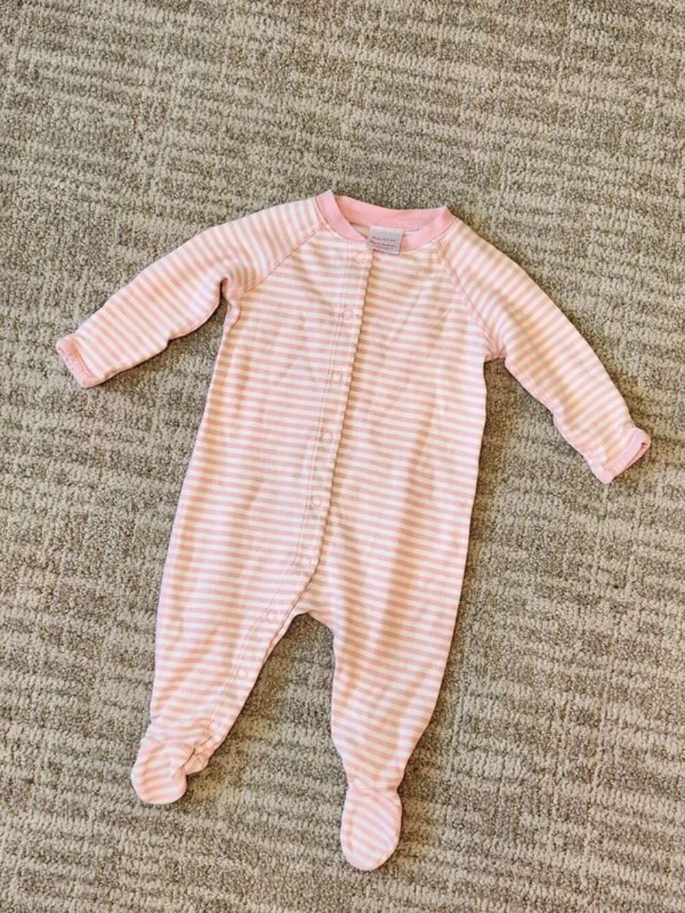 Hanna Andersson Baby Layette Footed Sleeper Organic Cotton pink 3-6 months